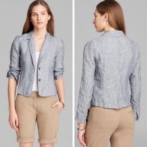 Eileen Fisher chambray Railroad Stripe blazer